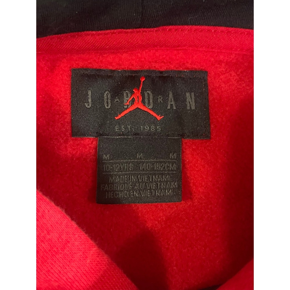 Jordan Gym Red Black Pullover Hoodie Embroidered Logo 95A191-R78 Size M 10-12 - Picture 7 of 8